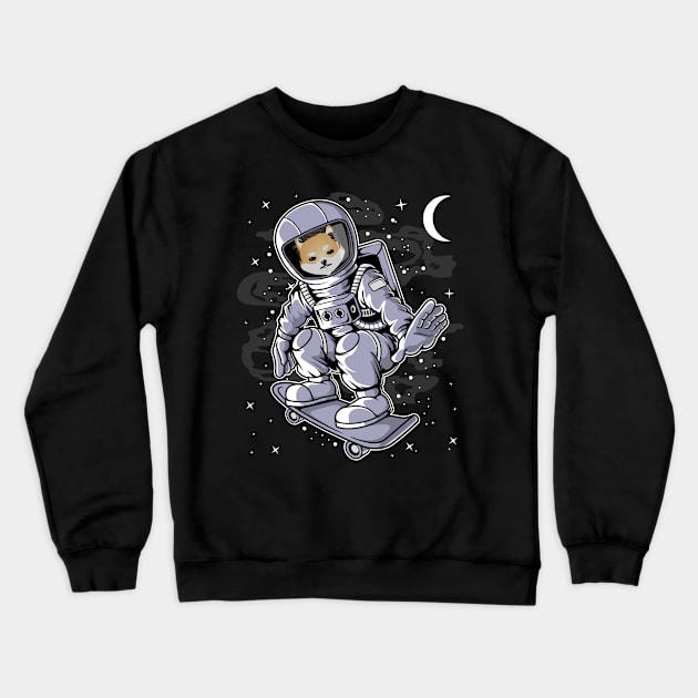 Astronaut Skate Dogelon Mars ELON Coin To The Moon Crypto Token Cryptocurrency Blockchain Wallet Birthday Gift For Men Women Kids Crewneck Sweatshirt by Thingking About